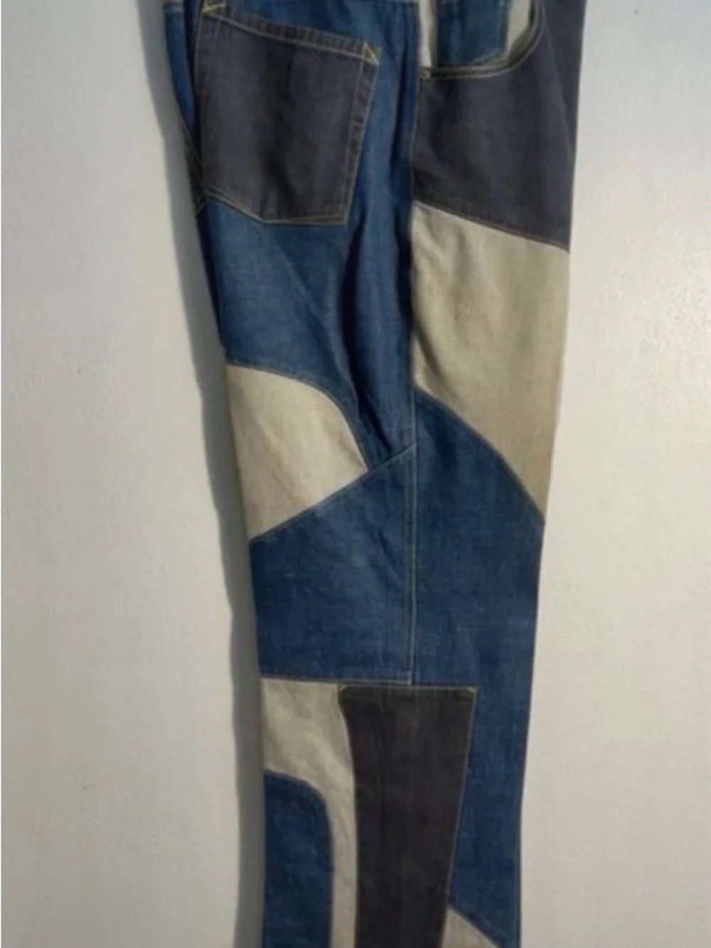 Sean John Patchwork Denim Jacket in Blue and Gray